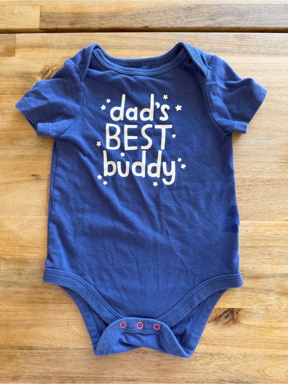 Cat & Jack Dad’s Best Buddy Blue Baby Bodysuit 6-9M Short Sleeve